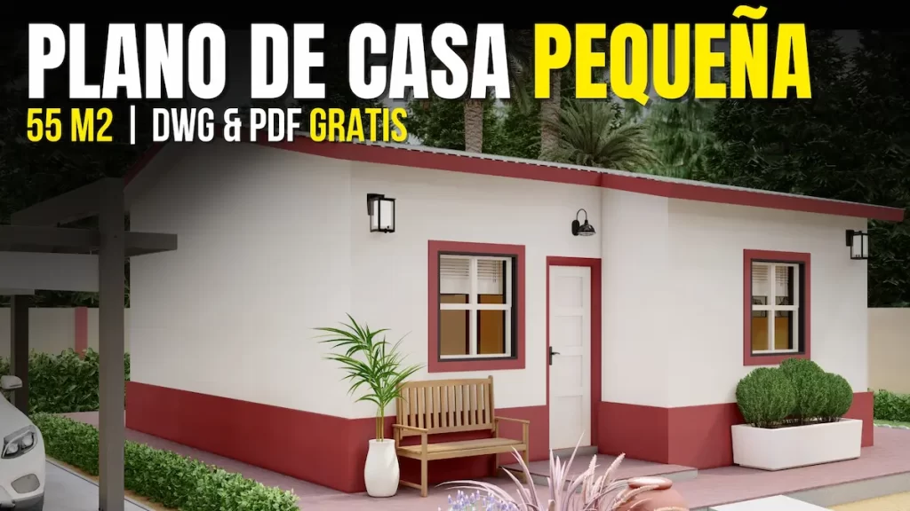 Plano de casa pequeña gratis para descargar en dwg o pdf